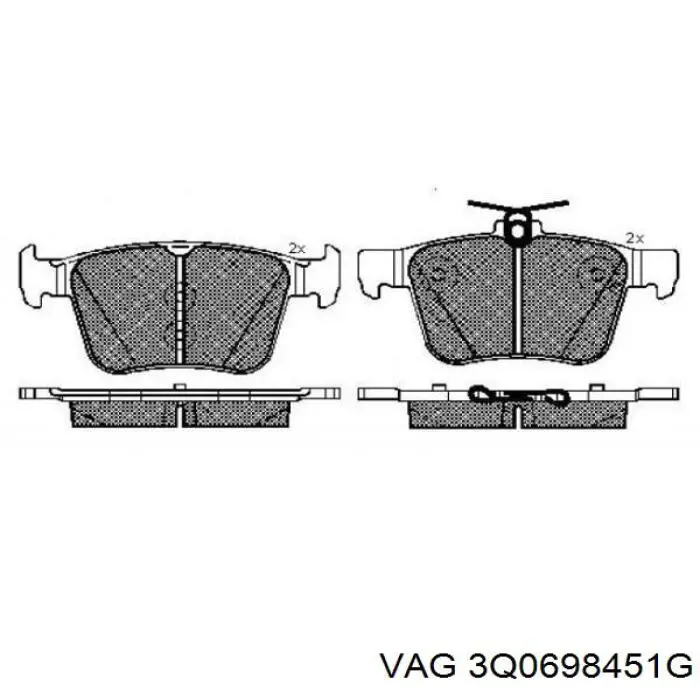 3Q0698451S VAG Pastillas freno traseras
