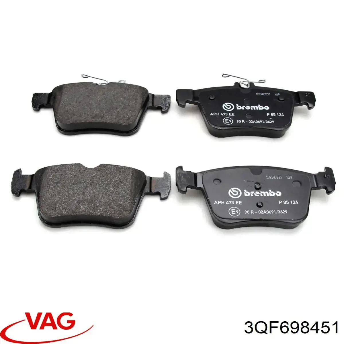 Pastillas de freno traseras 3QF698451 VAG