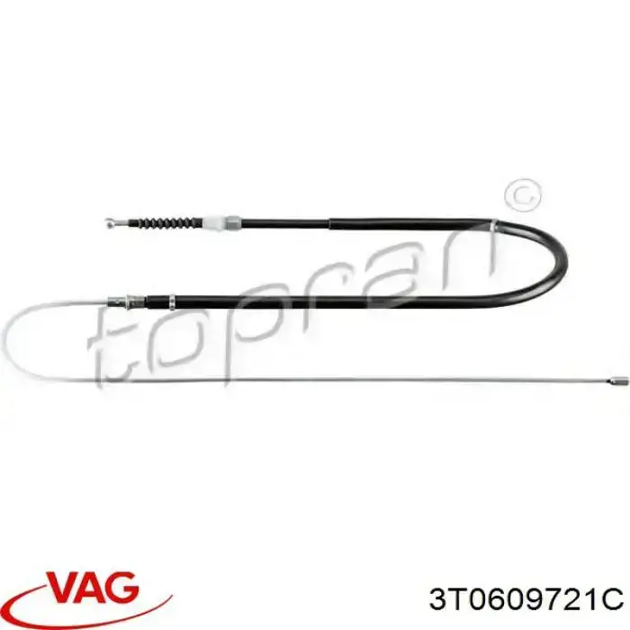 3T0609721C VAG cable de freno de mano trasero derecho/izquierdo