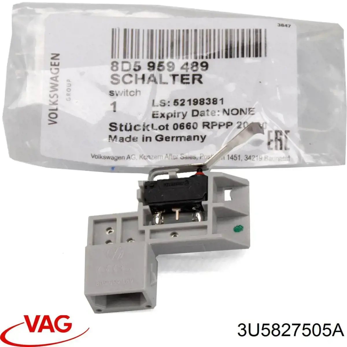 3U5827505A VAG Cierre del maletero