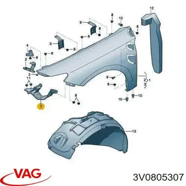 Comprar 3V0805307 VAG Soporte superior del marco del radiador