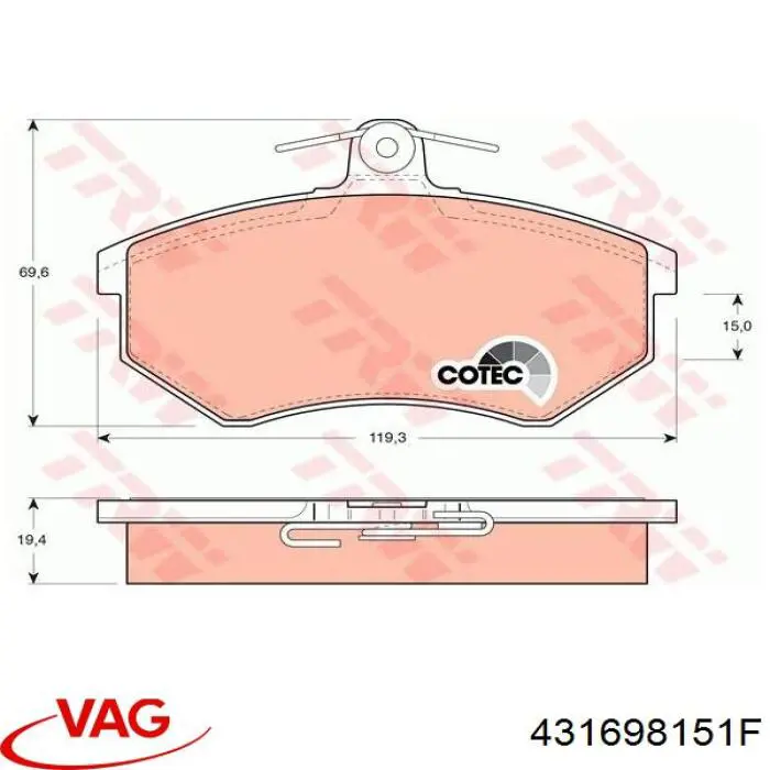 Pastillas de freno delanteras Seat Toledo 1 1L