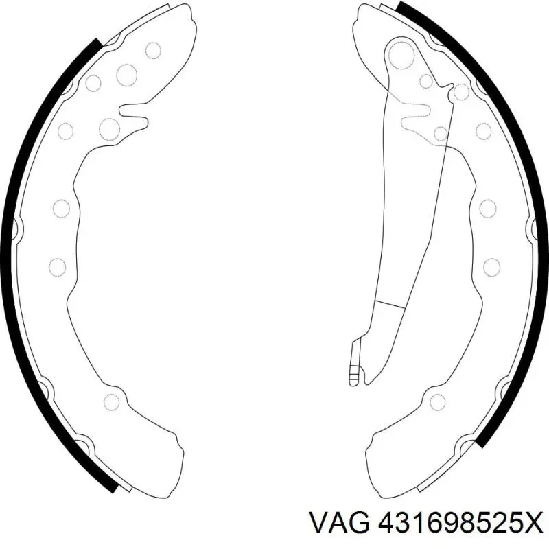 431698525X VAG zapatas de frenos de tambor traseras