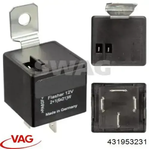 Relé de intermitentes 431953231 VAG