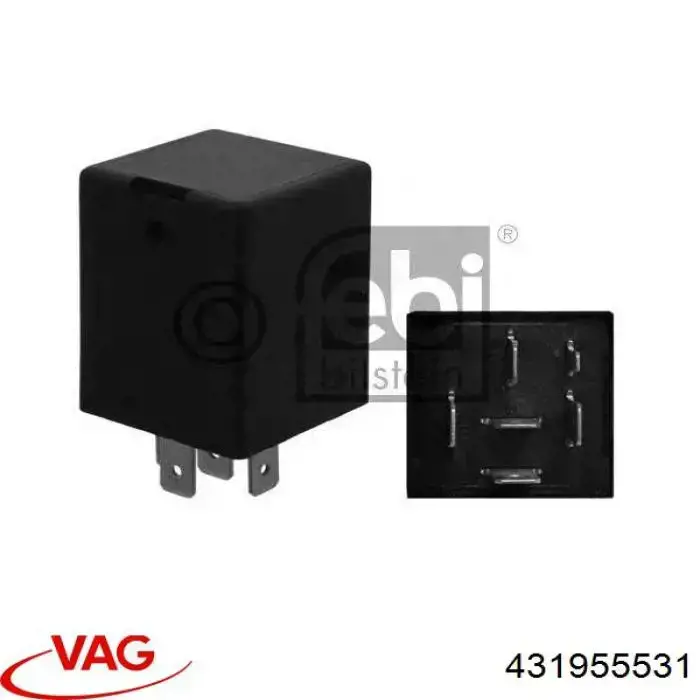 Relé de intermitencia del limpiaparabrisas 431955531 VAG