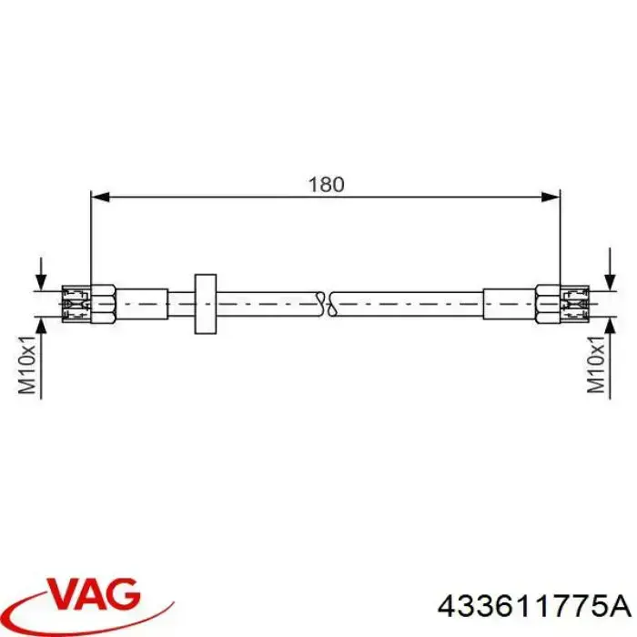 433611775A VAG Manguera de freno trasera