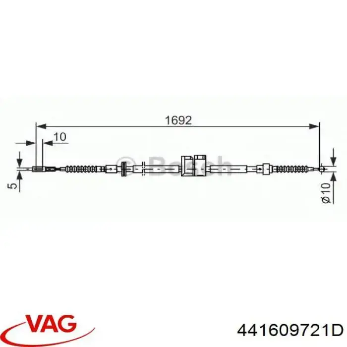 Cable de freno de mano trasero izquierdo VAG 441609721D precio, desde 16,80 EUR