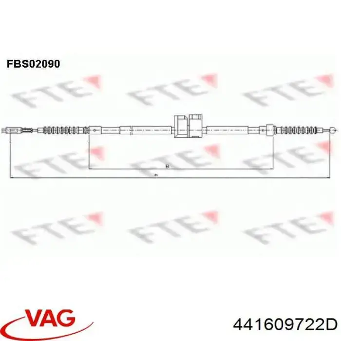 Comprar 441609722D VAG Cable de freno de mano trasero derecho