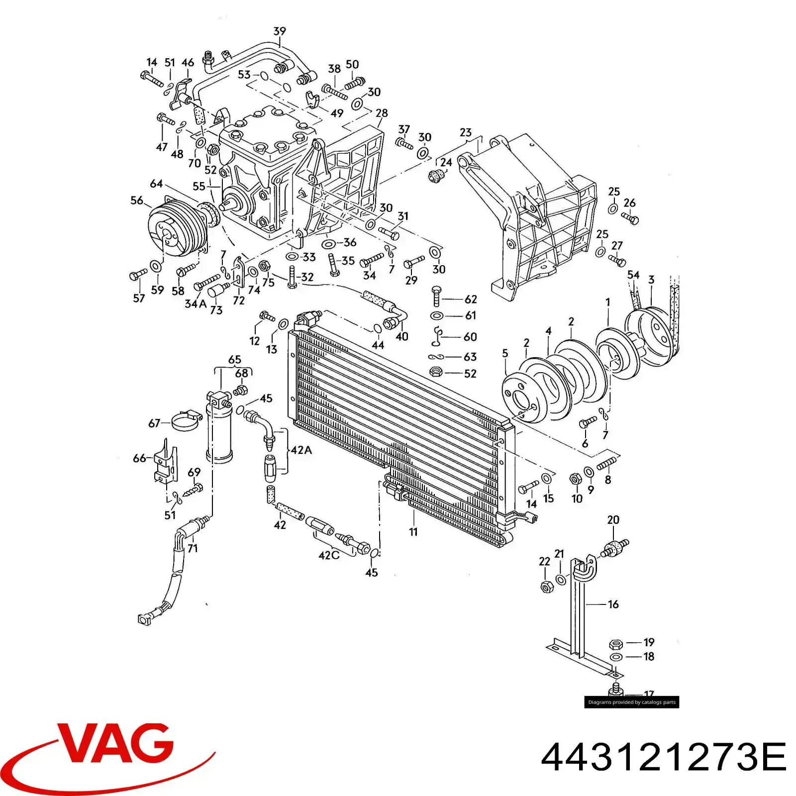 Comprar 443121273E VAG Soporte superior de radiador