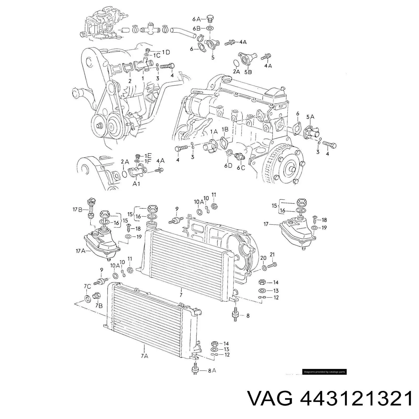 Tapon liquido refrigerante VAG 443121321 precio, desde 2,89 EUR