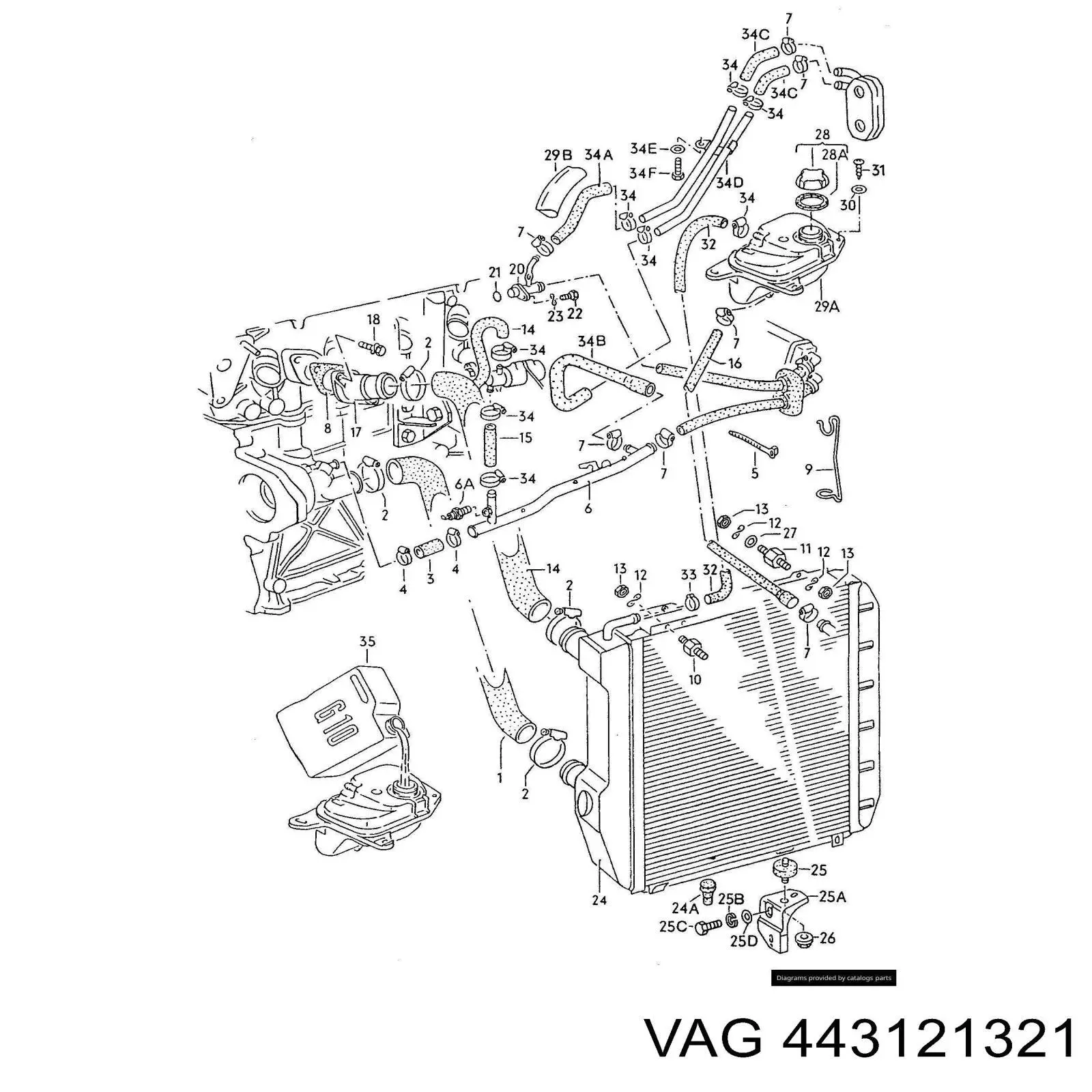 Comprar 443121321 VAG Tapón depósito de refrigerante