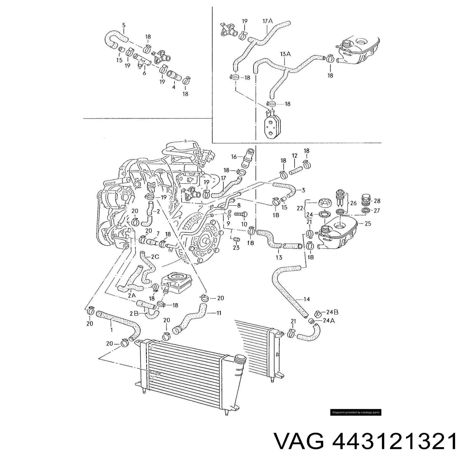 Tapón depósito de refrigerante 443121321 VAG