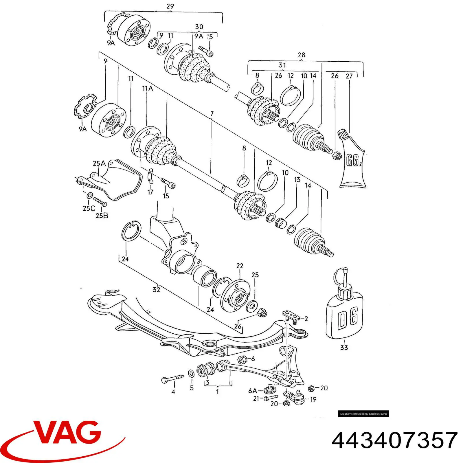 Comprar 443407357 VAG Junta homocinética interna delantera