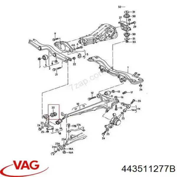 443511277B VAG Silentblock del puente trasero