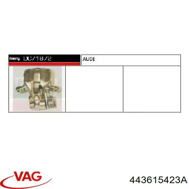 Pinza de freno trasera izquierda 443615423A VAG