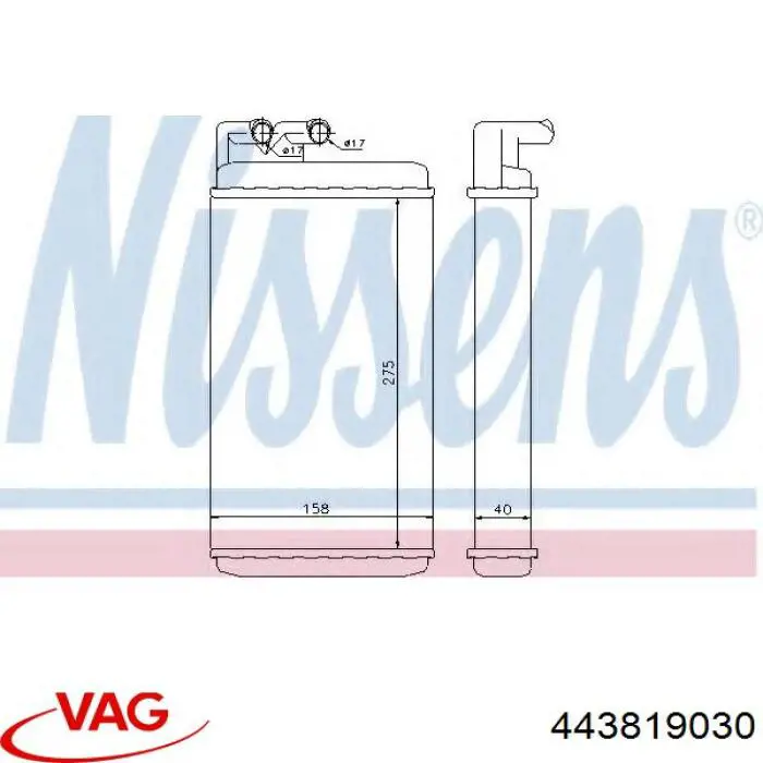 Comprar 443819030 VAG Radiador calefacción