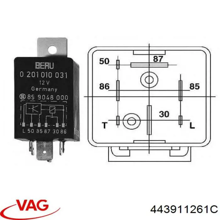 Relé de bujía de precalentamiento VAG 443911261C precio, desde 14,26 EUR