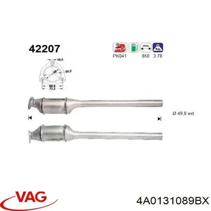 Catalizador VAG 4A0131089BX precio, desde 170,35 EUR