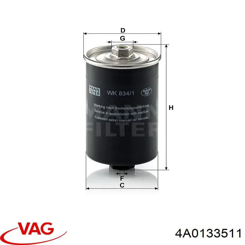 4A0133511 VAG filtro combustible
