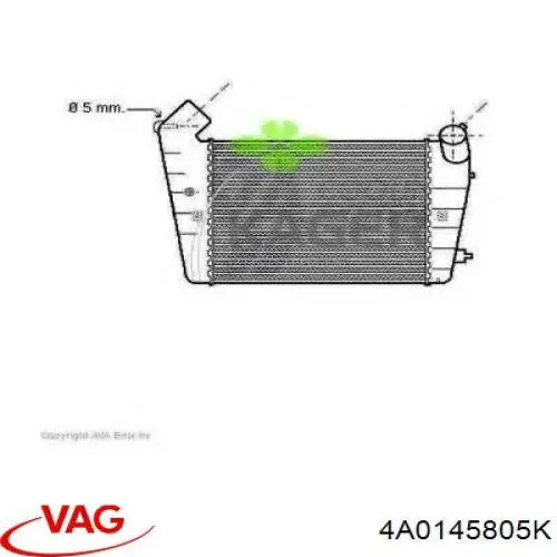 4A0145805K VAG radiador de aire de admisión