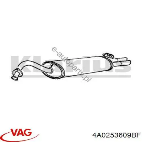 4A0253609BF VAG Silenciador trasero