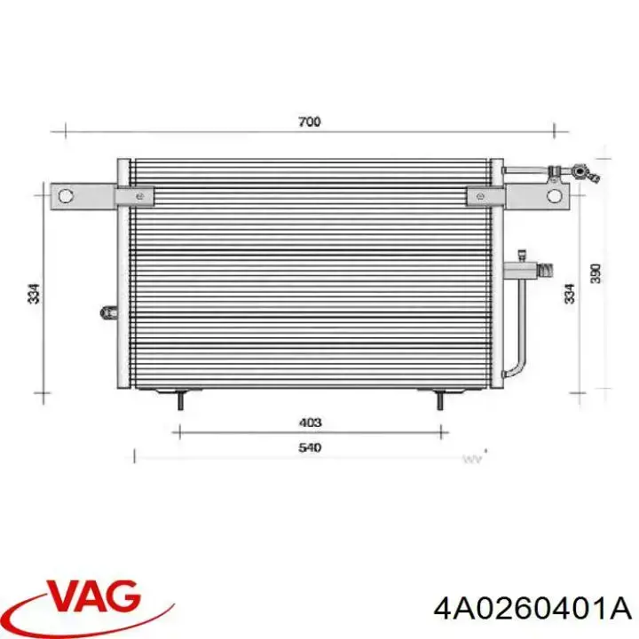 4A0260401A VAG condensador aire acondicionado