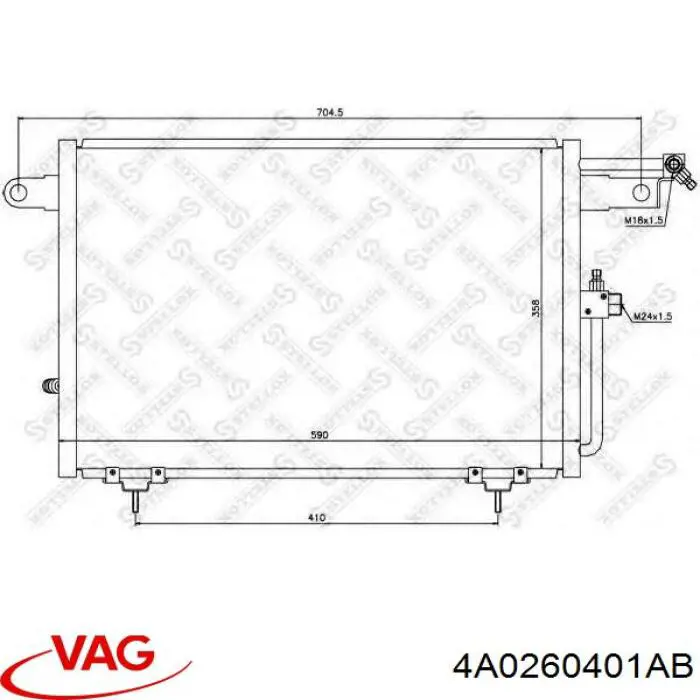 4A0260401AB VAG Radiador de aire acondicionado