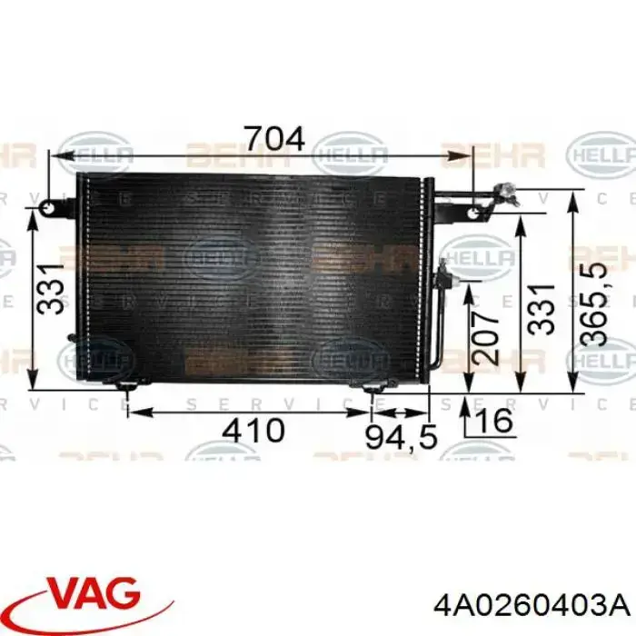 Aire acondicionado capacitor VAG 4A0260403A precio, desde 107,19 EUR