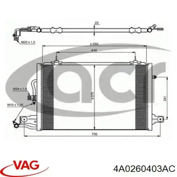 Aire acondicionado capacitor VAG 4A0260403AC precio, desde 68,24 EUR