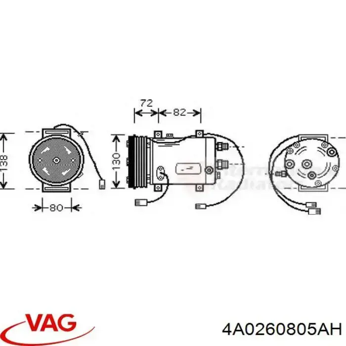 4A0260805AH VAG compresor de aire acondicionado