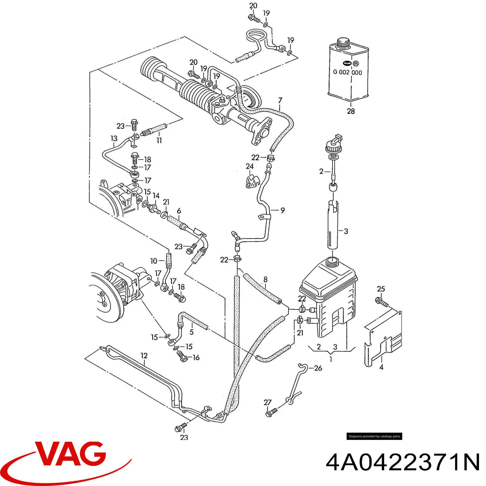 Depósito de la bomba de dirección asistida Audi A8 D2 sedán (4D2, 4D8) (1994 - 2005) precio, desde 129,93 EUR
