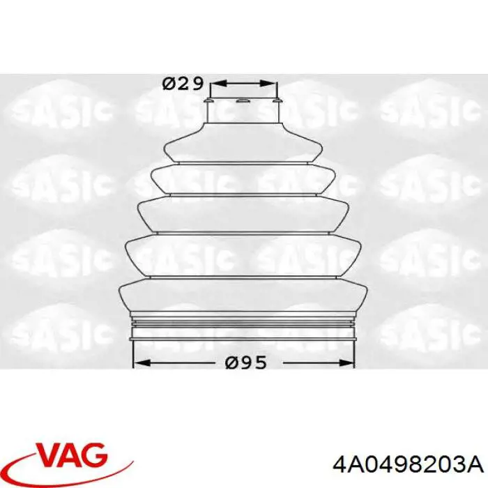 Fuelle de palier delantero exterior 4A0498203A VAG