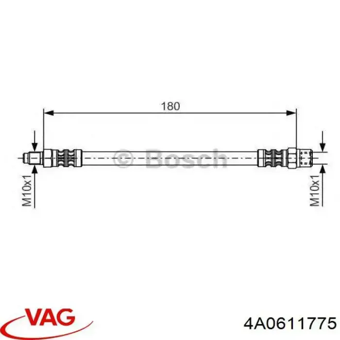 4A0611775 VAG Manguera de freno trasera