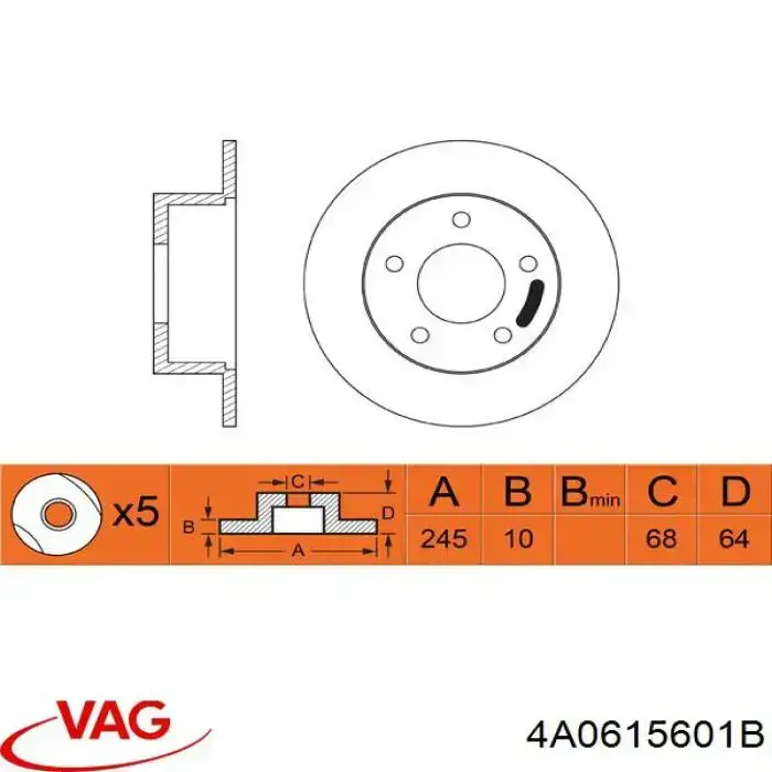 Frenos delanteros VAG 4A0615601B precio, desde 58,23 EUR