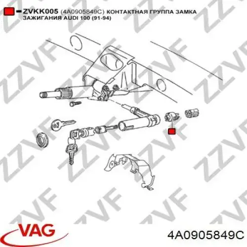 Interruptor de arranque VAG 4A0905849A precio, desde 18,79 EUR