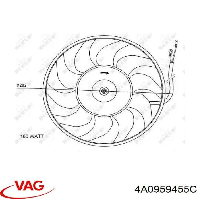 4A0959455C VAG Ventilador de refrigeración completo derecho (motor y hélice)