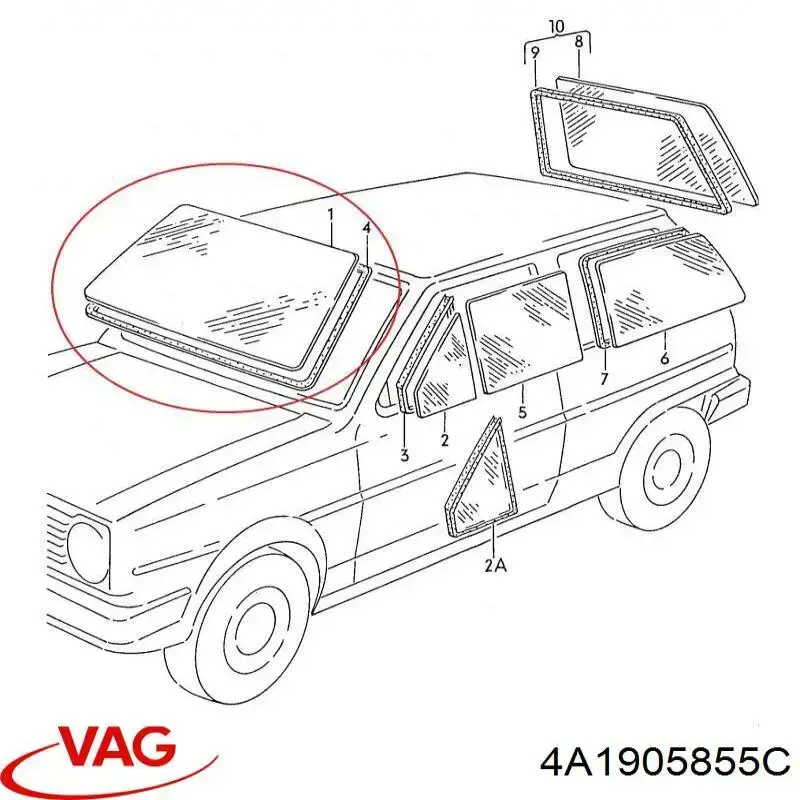 Cilindro de cerradura de encendido para Audi A6 C4 4A5