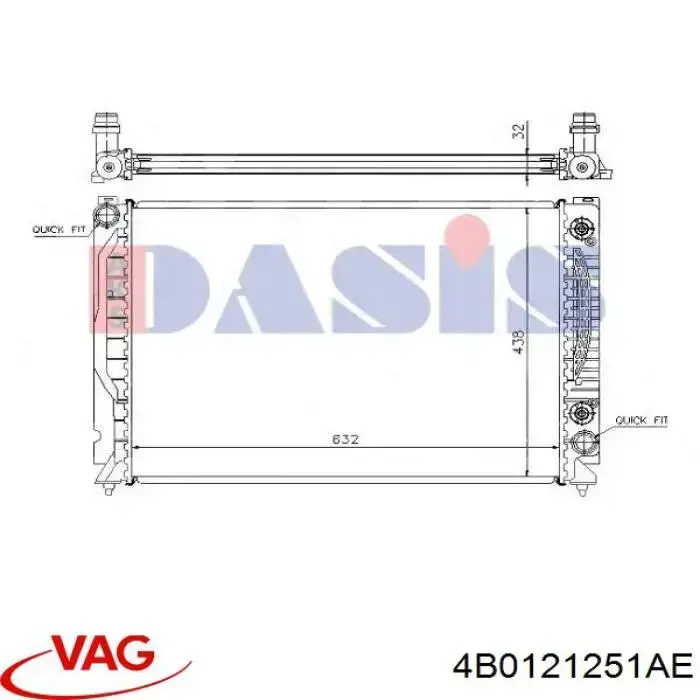 Água radiador VAG 4B0121251AE precio, desde 108,22 EUR