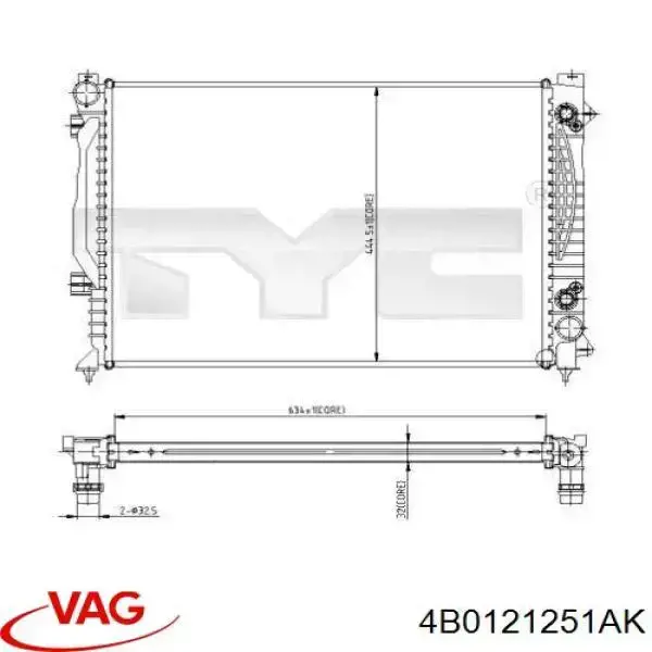 Radiador de água VAG 4B0121251AK