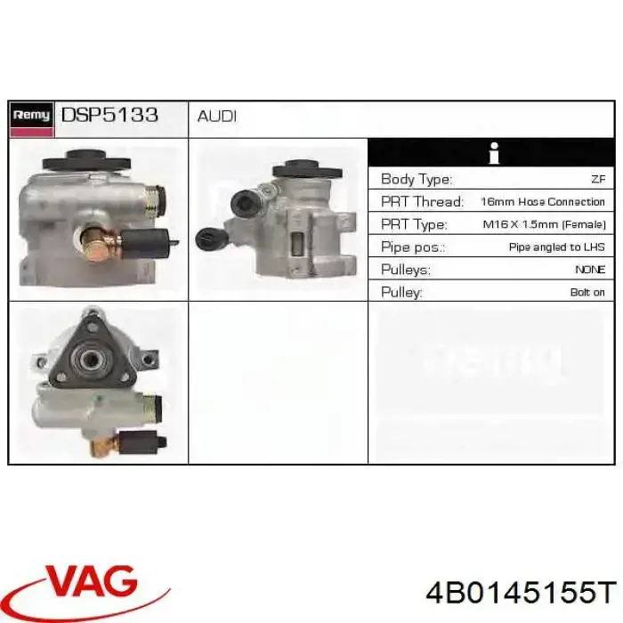 Bomba de dirección 4B0145155T VAG