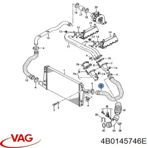 Comprar 4B0145746E VAG Tubo intercooler