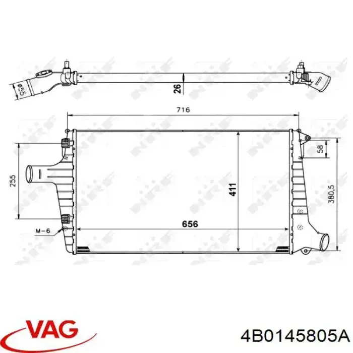 Radiador de aire de admisión VAG 4B0145805A precio, desde 46,28 EUR
