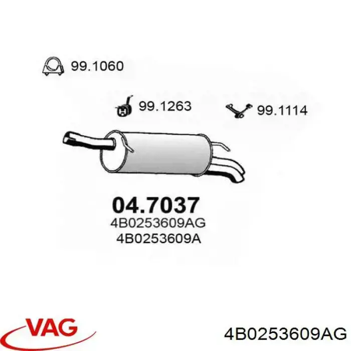 Comprar 4B0253609AG VAG Silenciador trasero