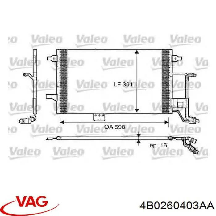 Comprar 4B0260403AA VAG Condensador de aire acondicionado