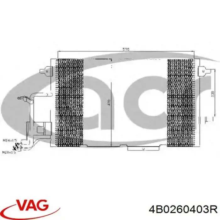 4B0260403R VAG condensador aire acondicionado