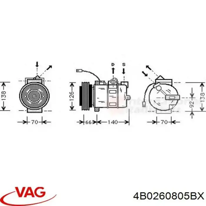 Compresor de ac VAG 4B0260805BX