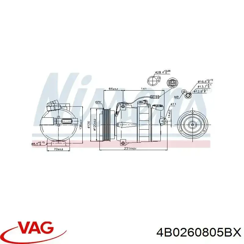 Comprar 4B0260805BX VAG Compresor de aire acondicionado coche