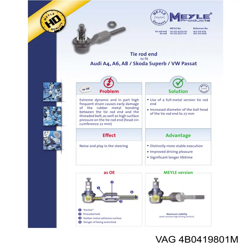 Comprar 4B0419801M VAG Barra de dirección completa