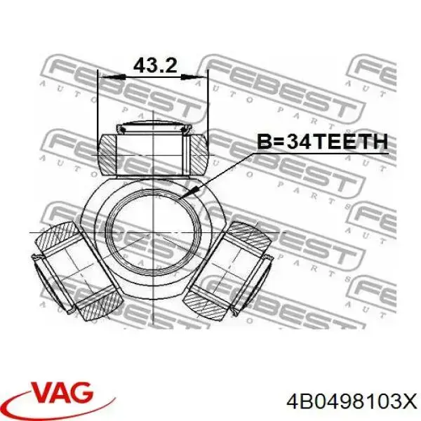 Junta homocinética interna delantera VAG 4B0498103X precio, desde 54,81 EUR
