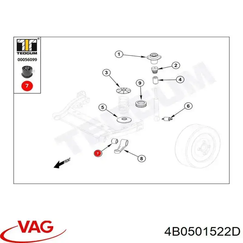 Soporte de viga trasera VAG 4B0501522D
